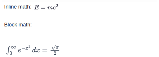 Math rendered in Peerdraft